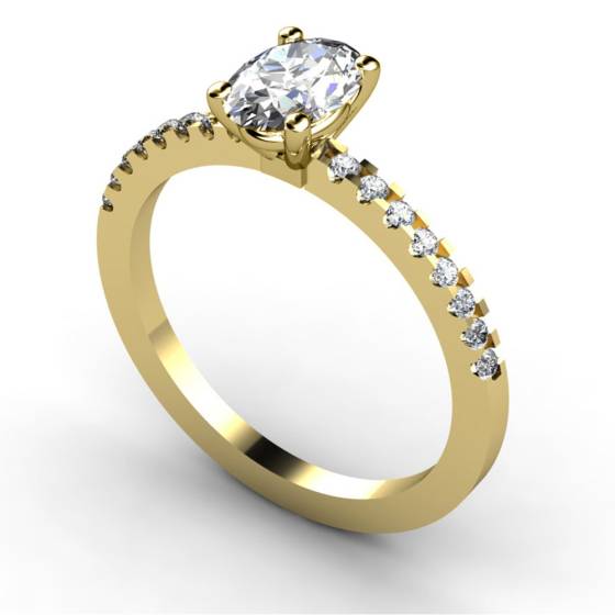 HRXSD647 Oval Shoulder Diamond Ring