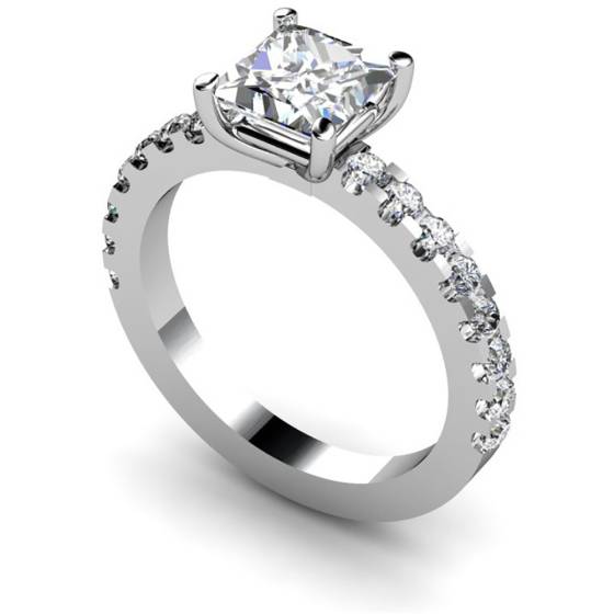 HRXSD649 Princess Shoulder Diamond Ring