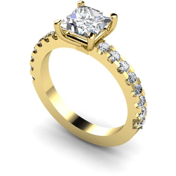 HRXSD649 Princess Shoulder Diamond Ring