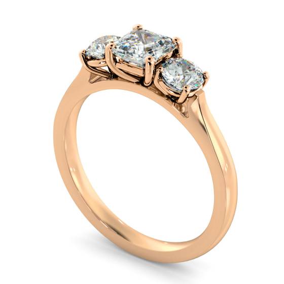 HRXTR1180 Asscher & Round 3 Stone Diamond Ring