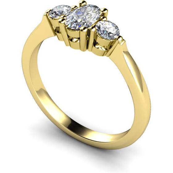 HRXTR125 Oval & Round 3 Stone Diamond Ring