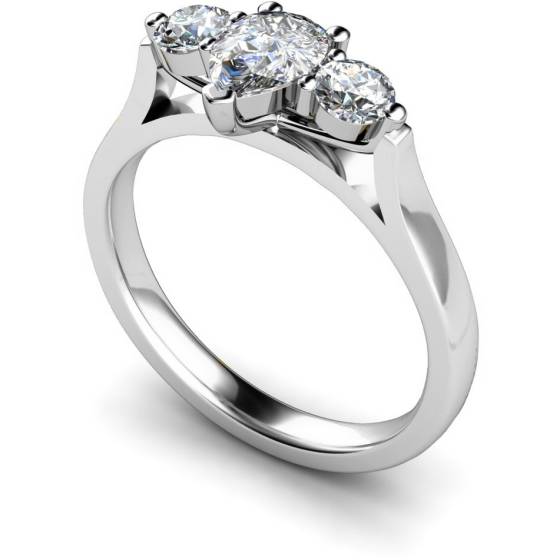 HRXTR129 Pear & Round 3 Stone Diamond Ring