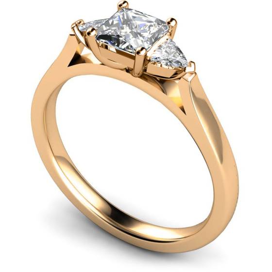 HRXTR148 Princess & Trillion 3 Stone Diamond Ring