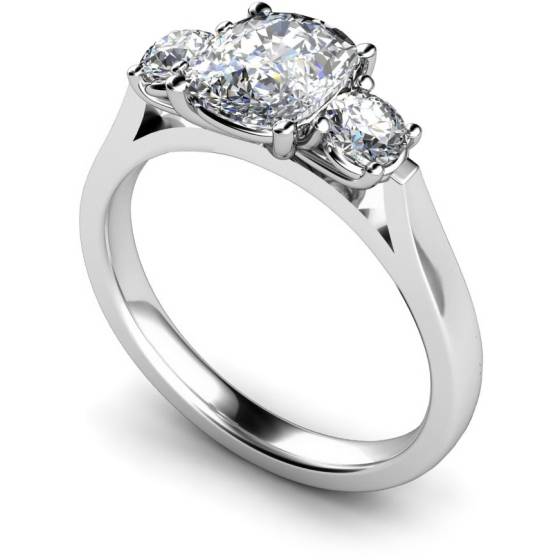 HRXTR152 Oval and Round 3 Stone Diamond Ring