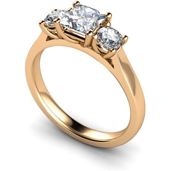 HRXTR169 Princess & Round 3 Stone Diamond Ring