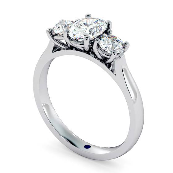 HRXTR170 Oval & Round 3 Stone Diamond Ring