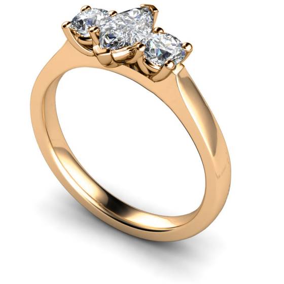 HRXTR174 Marquise & Round 3 Stone Diamond Ring