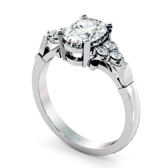 HRXTR243 Oval Cluster Diamond Ring