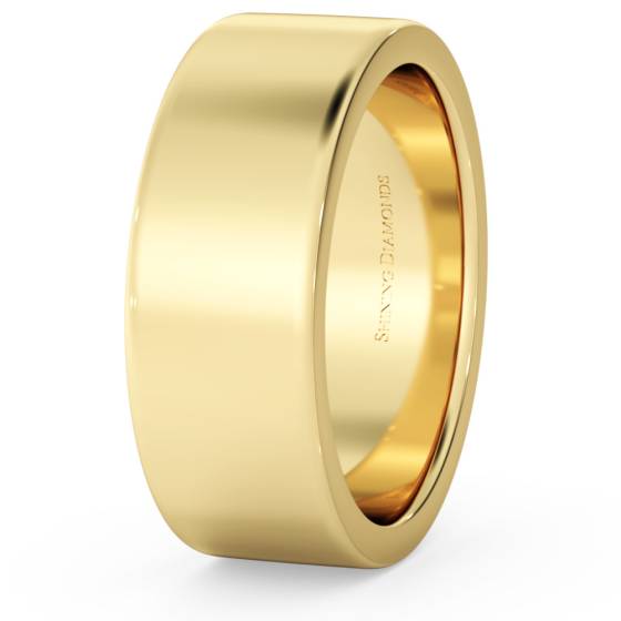 HWNA717 Flat Wedding Ring - 7mm width, Medium depth