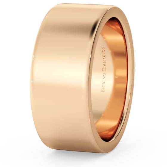 HWNA817 Flat Wedding Ring - 8mm width, Medium depth