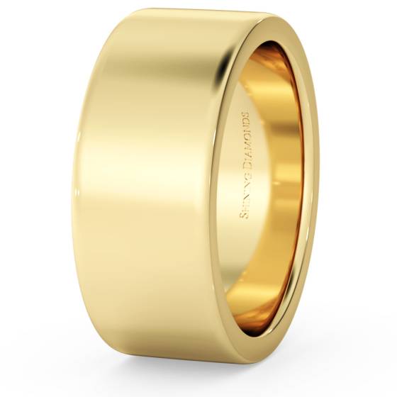 HWNA817 Flat Wedding Ring - 8mm width, Medium depth