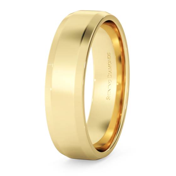 HWNB513 Bevelled Edge Wedding Ring - 5mm width, 1.4mm depth