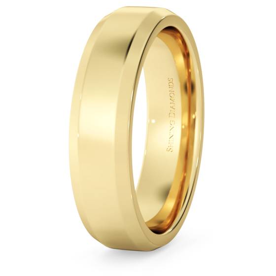 HWNB517 Bevelled Edge Wedding Ring - 5mm width, 1.8mm depth