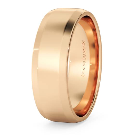 HWNB613 Bevelled Edge Wedding Ring - 6mm width, 1.4mm depth
