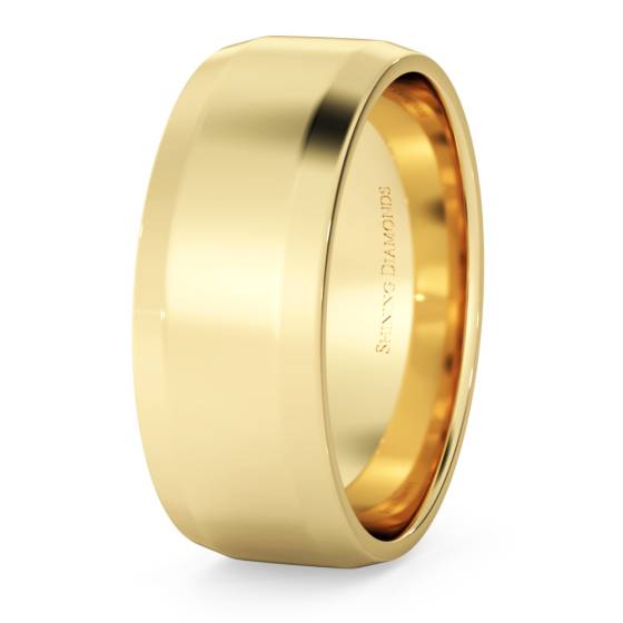 HWNB713 Bevelled Edge Wedding Ring - 7mm width, 1.4mm depth