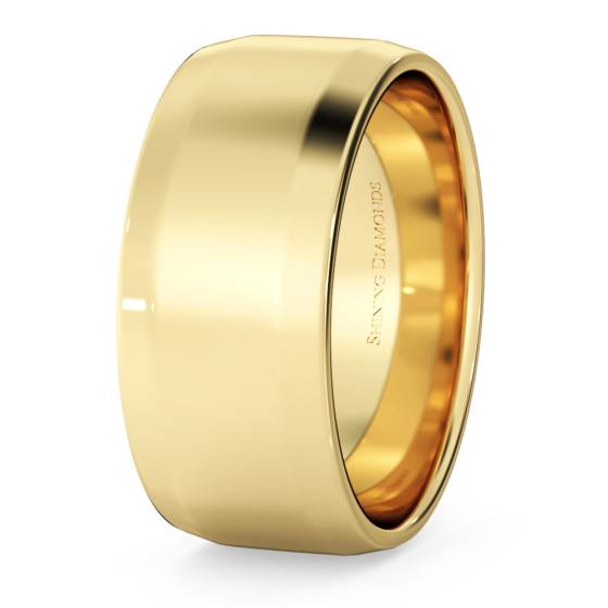 HWNB813 Bevelled Edge Wedding Ring - 8mm width, 1.4mm depth