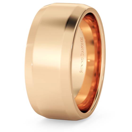 HWNB817 Bevelled Edge Wedding Ring - 8mm width, 1.8mm depth