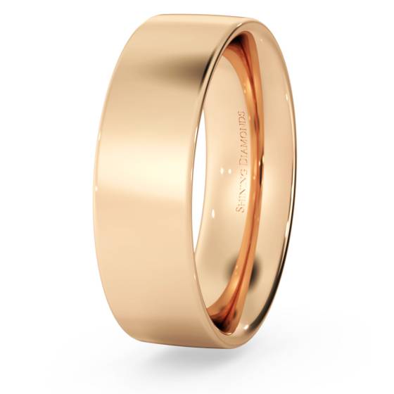 HWNC617 Flat Court Wedding Ring - 6mm width, Medium depth