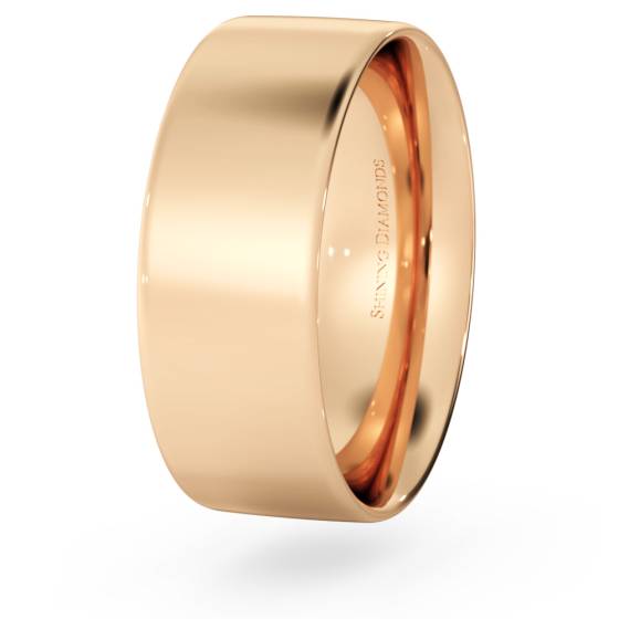 HWNC713 Flat Court Wedding Ring - 7mm width, Thin depth