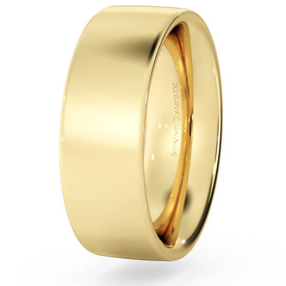 HWNC721 Flat Court Wedding Ring - Heavy weight, 7mm width