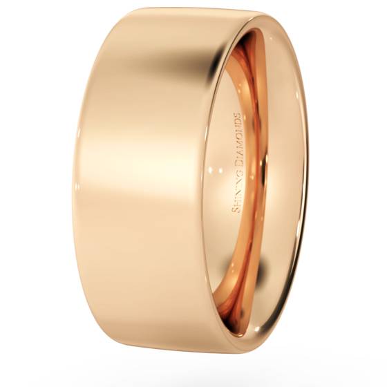 HWNC821 Flat Court Wedding Ring - Heavy weight, 8mm width