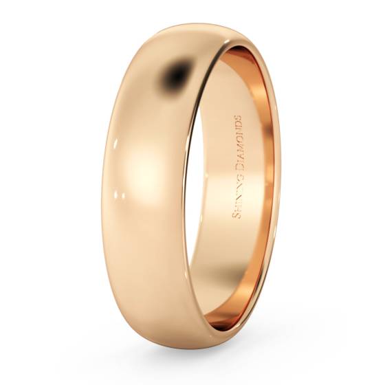 HWND513 D Shape Wedding Ring - Lightweight, 5mm width