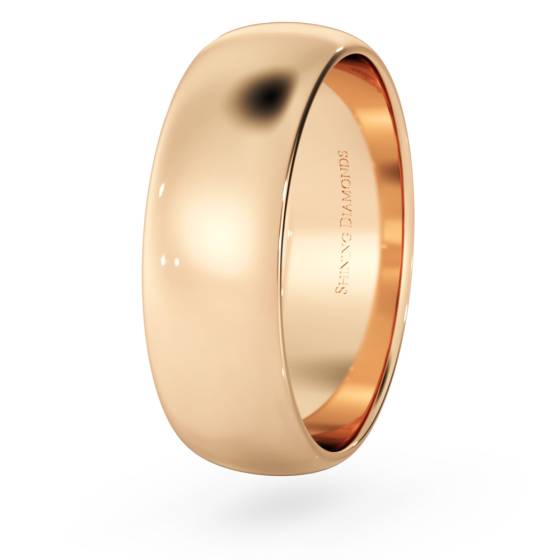 HWND613 D Shape Wedding Ring - Lightweight, 6mm width