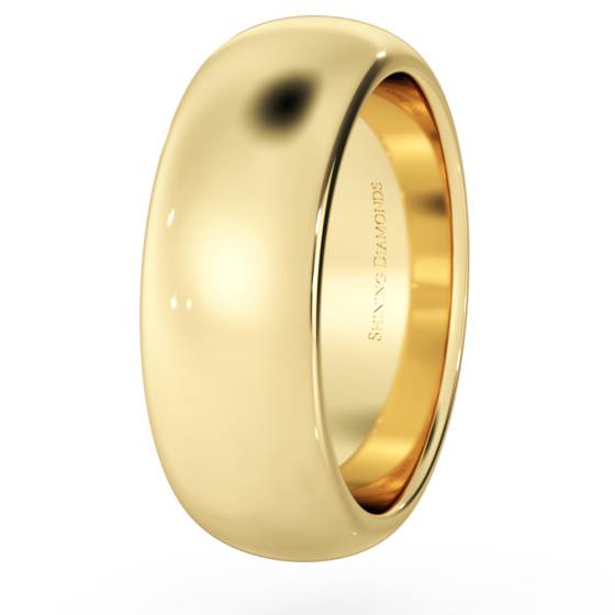 HWND721 D Shape Wedding Ring - Heavy weight, 7mm width