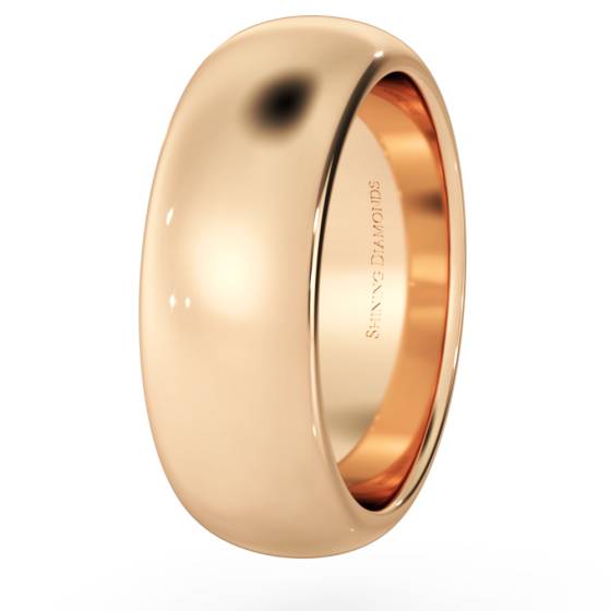 HWND721 D Shape Wedding Ring - Heavy weight, 7mm width