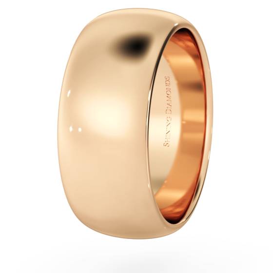 HWND817 D Shape Wedding Ring - 8mm width, Medium depth