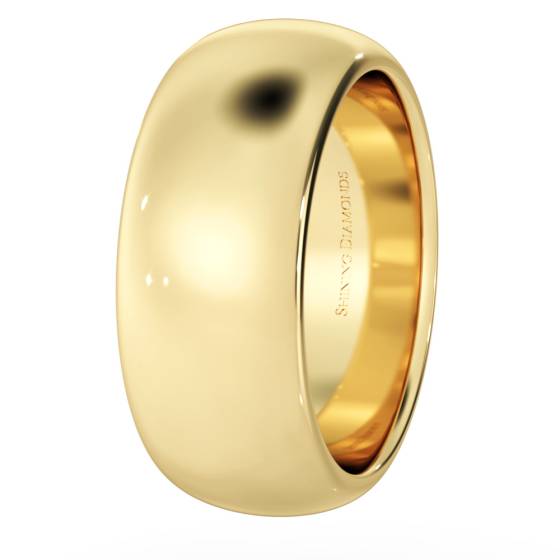 HWND821 D Shape Wedding Ring - Heavy weight, 8mm width