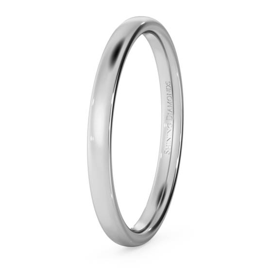 HWNE213 Traditional Court Wedding Ring - Lightweight, 2mm width