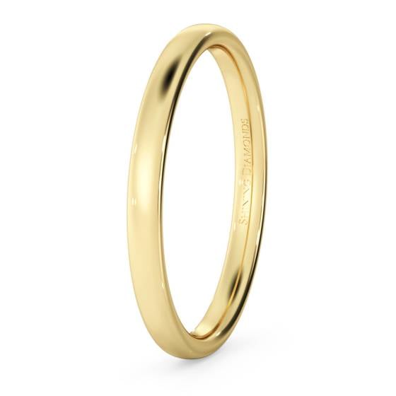 HWNE213 Traditional Court Wedding Ring - Lightweight, 2mm width