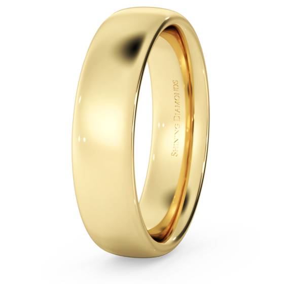 HWNE517 Traditional Court Wedding Ring - 5mm width, Medium depth