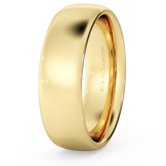 HWNE617 Traditional Court Wedding Ring - 6mm width, Medium depth