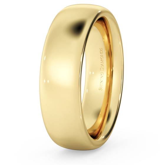 HWNE621 Traditional Court Wedding Ring - Heavy weight, 6mm width