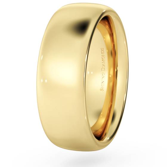 HWNE721 Traditional Court Wedding Ring - Heavy weight, 7mm width