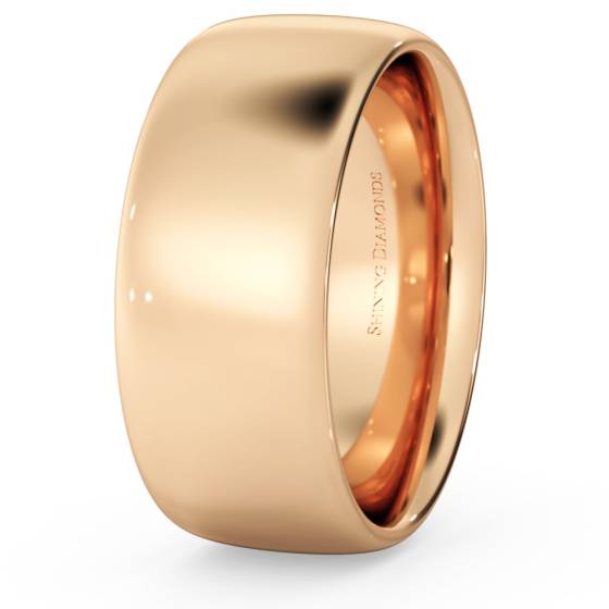 HWNE817 Traditional Court Wedding Ring - 8mm width, Medium depth