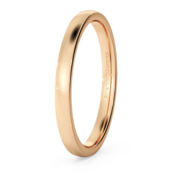HWNJ213 Slight Court with Flat Edge Wedding Ring - Light weight, 2mm width