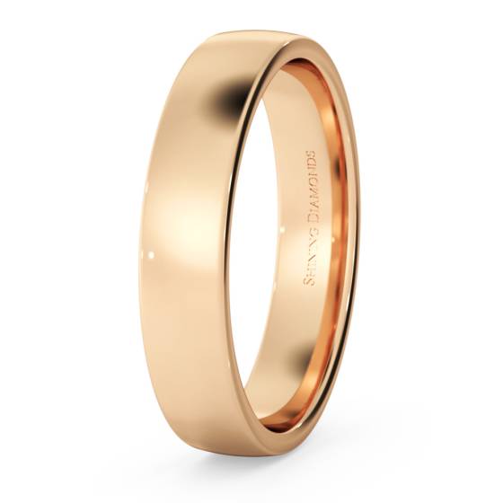 HWNJ413 Slight Court with Flat Edge Wedding Ring - Light weight, 4mm width