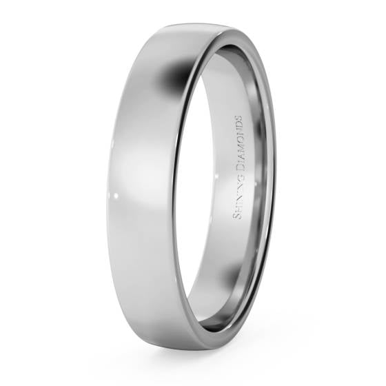 HWNJ413 Slight Court with Flat Edge Wedding Ring - Light weight, 4mm width