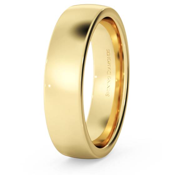 HWNJ517 Slight Court with Flat Edge Wedding Ring - 5mm width, 1.7mm depth
