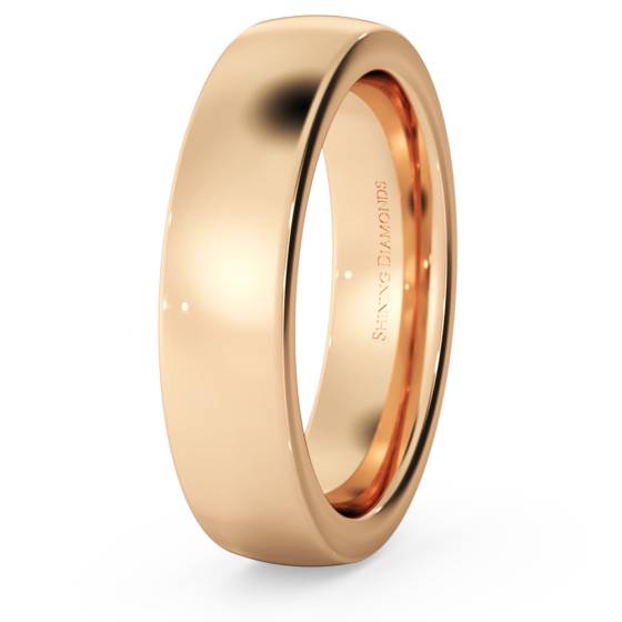 HWNJ521 Slight Court with Flat Edge Wedding Ring - 5mm width, 2.3mm depth