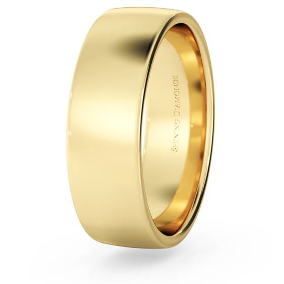 HWNJ613 Slight Court with Flat Edge Wedding Ring - Light weight, 6mm width