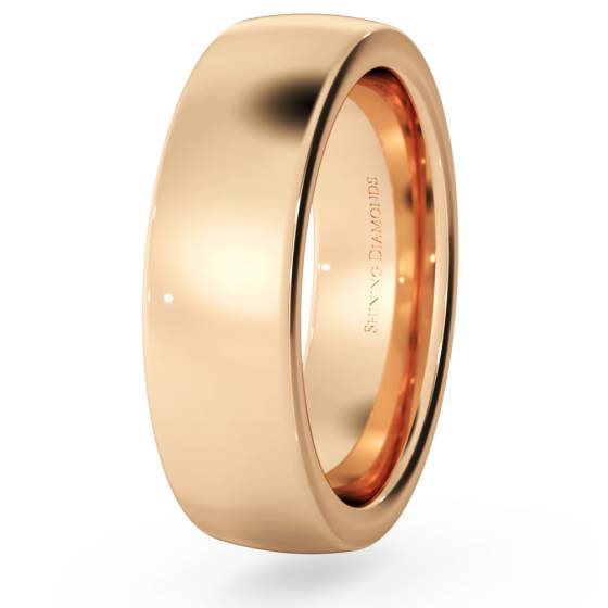 HWNJ621 Slight Court with Flat Edge Wedding Ring - 6mm width, 2.3mm depth