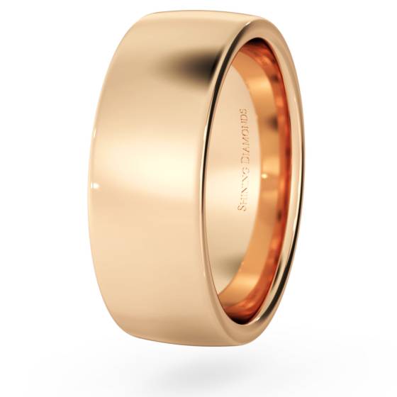 HWNJ717 Slight Court with Flat Edge Wedding Ring - 7mm width, Medium depth