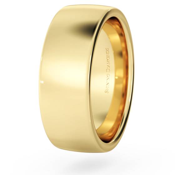 HWNJ717 Slight Court with Flat Edge Wedding Ring - 7mm width, Medium depth