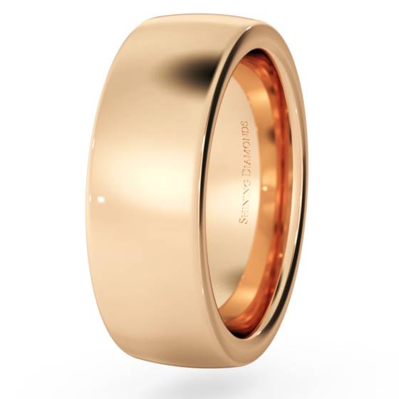 HWNJ721 Slight Court with Flat Edge Wedding Ring - 7mm width, 2.3mm depth