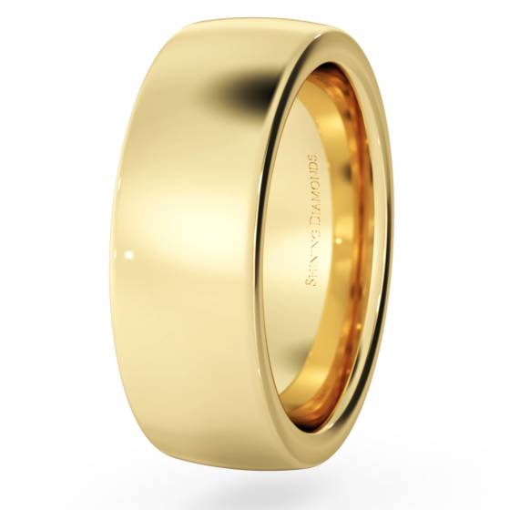 HWNJ721 Slight Court with Flat Edge Wedding Ring - 7mm width, 2.3mm depth