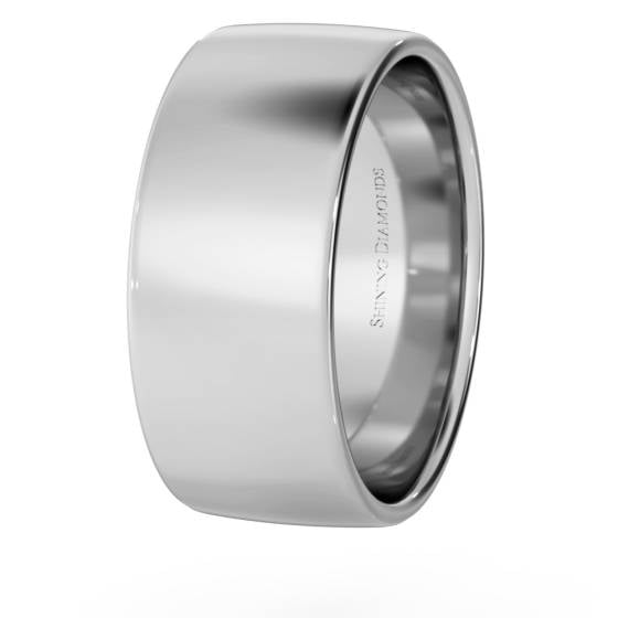 HWNJ813 Slight Court with Flat Edge Wedding Ring - Light weight, 8mm width